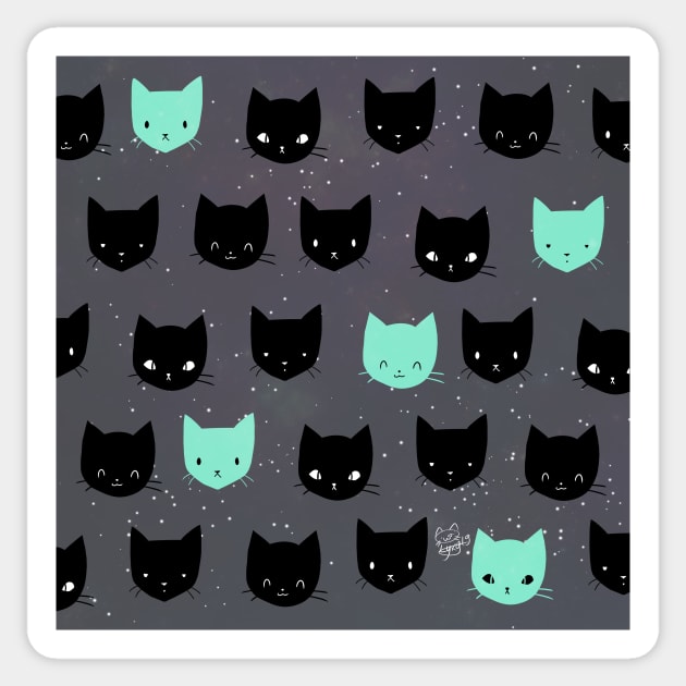 kitty - gray Sticker by Lyxy